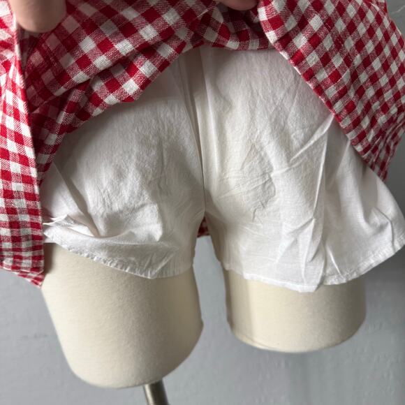 The A&F Linen-Blend Button Skort, Red Gingham, XXSP - Picture 5 of 8